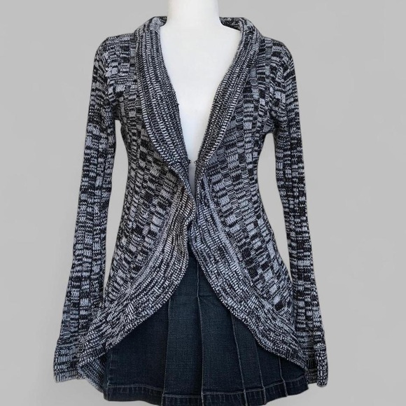 Grey Black Ruffle Cardigan - Picture 1 of 6